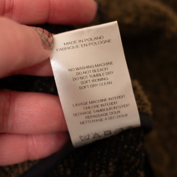 IRO Bessie Jacket Brown Moto Boucle Asymmetric High Funnel Neck SZ 10 US - Picture 9 of 9